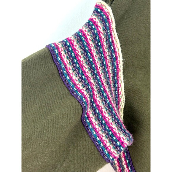 Natural Life Boho Knit Trim Sweatshirt Womens L XL Green Comfy Casual Oversized - Picture 8 of 12